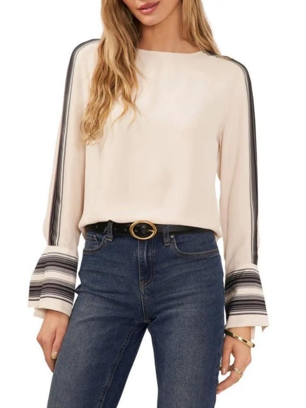 NWT Vince Camuto Crewneck Extended Shoulder Blouse Size Large